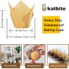 imageKatbite Tulip Cupcake Liners Holders 200PCS Muffin Baking Cups Cupcake Wrapper for Party Wedding Birthday ChristmasBrown