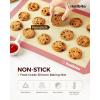 imageSilicone Baking Mat Katbite Large Baking Mat Set of 32 Half Sheets Mats 11 58quot x 16 12quot  1 Quarter Baking Sheets Reusable ampamp Nonstick Bakeware Mats for Cookies Macarons Bread and PastryPink