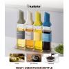 imagekatbite 16oz Glass Olive Oil Dispenser Bottle for Kitchen Cooking  Leakproof Kitchen Essential with Precise Pouring Spout for Salad Air Fryer BBQ NonStick Pans Easy Refill and Use BlueDark Grey