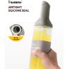 imagekatbite 16oz Glass Olive Oil Dispenser Bottle for Kitchen Cooking  Leakproof Kitchen Essential with Precise Pouring Spout for Salad Air Fryer BBQ NonStick Pans Easy Refill and Use BlueDark Grey