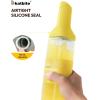 imagekatbite 16oz Glass Olive Oil Dispenser Bottle for Kitchen Cooking  Leakproof Kitchen Essential with Precise Pouring Spout for Salad Air Fryer BBQ NonStick Pans Easy Refill and Use BlueYellow