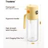 imagekatbite 2 in 1 Oil Sprayer ampamp Pour for Cooking 186 oz550ml Glass Olive Oil Dispenser Bottle OneTouch Open Lid NonDrip LeakProof Design Fine Mist05gSpray for Air Fryer Salad YellowYellow