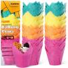 imageKatbite Tulip Cupcake Liners Holders 200PCS Muffin Baking Cups Cupcake Wrapper for Party Wedding Birthday ChristmasMulticolor