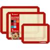 imageSilicone Baking Mat Katbite Large Baking Mat Set of 32 Half Sheets Mats 11 58quot x 16 12quot  1 Quarter Baking Sheets Reusable ampamp Nonstick Bakeware Mats for Cookies Macarons Bread and PastryRed