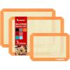 imageSilicone Baking Mat Katbite Large Baking Mat Set of 32 Half Sheets Mats 11 58quot x 16 12quot  1 Quarter Baking Sheets Reusable ampamp Nonstick Bakeware Mats for Cookies Macarons Bread and PastryOrange