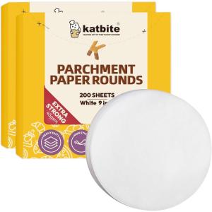 imageKatbite 200Pcs 9 Inch Parchment Paper Rounds Unbleached ampamp Nonstick Precut Parchment Circles for Cheesecake Spring Pans StorageFreezing Hamburger Patties9inch400