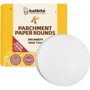imageKatbite 200Pcs 9 Inch Parchment Paper Rounds Unbleached ampamp Nonstick Precut Parchment Circles for Cheesecake Spring Pans StorageFreezing Hamburger Patties7inch200