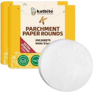 imageKatbite 200Pcs 9 Inch Parchment Paper Rounds Unbleached ampamp Nonstick Precut Parchment Circles for Cheesecake Spring Pans StorageFreezing Hamburger Patties6inch400