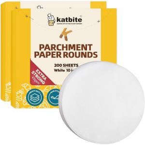 imageKatbite 200Pcs 9 Inch Parchment Paper Rounds Unbleached ampamp Nonstick Precut Parchment Circles for Cheesecake Spring Pans StorageFreezing Hamburger Patties10inch400