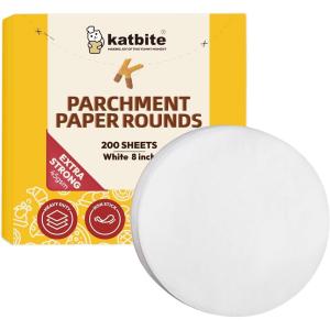 imageKatbite 200Pcs 9 Inch Parchment Paper Rounds Unbleached ampamp Nonstick Precut Parchment Circles for Cheesecake Spring Pans StorageFreezing Hamburger Patties8inch200