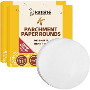 imageKatbite 200Pcs 9 Inch Parchment Paper Rounds Unbleached ampamp Nonstick Precut Parchment Circles for Cheesecake Spring Pans StorageFreezing Hamburger Patties4inch400