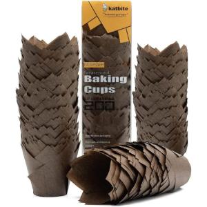 imageKatbite Tulip Cupcake Liners Holders 200PCS Muffin Baking Cups Cupcake Wrapper for Party Wedding Birthday ChristmasCoffee