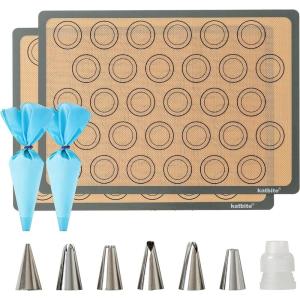 imageSilicone Baking Mat Katbite Large Baking Mat Set of 32 Half Sheets Mats 11 58quot x 16 12quot  1 Quarter Baking Sheets Reusable ampamp Nonstick Bakeware Mats for Cookies Macarons Bread and Pastry2Pack