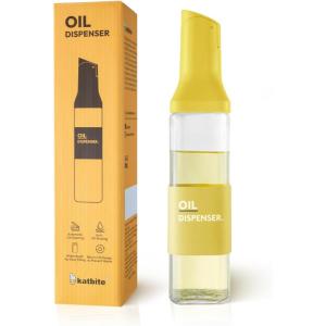 imagekatbite 16oz Glass Olive Oil Dispenser Bottle for Kitchen Cooking  Leakproof Kitchen Essential with Precise Pouring Spout for Salad Air Fryer BBQ NonStick Pans Easy Refill and Use BlueYellow