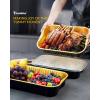 image9x13 Heavy Duty Aluminum Pans with Lids 10 Set 95 lb Extra Thick Blackgold Aluminum Foil Pans for Cooking Heating Meal Prep Storage Freezer and Takeout