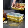 imageHeavy Duty Aluminum Pans with lids 91310pack10Lids Aluminum Foil Pans Double thickening Gold Tin Foil Pans with Lids for Cooking Heating Meal Prep Storage Freezer and Takeout