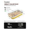 imageHeavy Duty Aluminum Pans with lids 91310pack10Lids Aluminum Foil Pans Double thickening Gold Tin Foil Pans with Lids for Cooking Heating Meal Prep Storage Freezer and Takeout