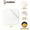 imageKatbite 200Pcs 75 In Air Fryer Liners Parchment Paper for Air Fryer Unbleached Disposable Air Fryer Liners Paper Sheets Square for Air Fryer Steaming Basket Oven BakingWhite