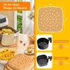 imageKatbite 200Pcs 75 In Air Fryer Liners Parchment Paper for Air Fryer Unbleached Disposable Air Fryer Liners Paper Sheets Square for Air Fryer Steaming Basket Oven BakingBrown