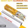 imageKatbite Non Stick Aluminum Foil Roll 12 Inch 158 SqFt Grilling Foil Wrap for Cooking Roasting BBQ Baking Catering with OneSide NonStick Coating