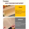 imageKatbite Unbleached Parchment Paper Roll 15in x 242ft 300 SqFt NonStick with Serrated Cutter for Baking Cooking Air FryerBrown