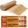imageKatbite Unbleached Parchment Paper Roll 15in x 242ft 300 SqFt NonStick with Serrated Cutter for Baking Cooking Air FryerBrown