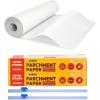 imageKatbite Unbleached Parchment Paper Roll 15in x 242ft 300 SqFt NonStick with Serrated Cutter for Baking Cooking Air FryerWhite