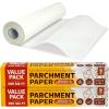 imageKatbite Unbleached Parchment Paper Roll 15in x 242ft 300 SqFt NonStick with Serrated Cutter for Baking Cooking Air FryerWhite