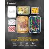 imagekatbite Small Aluminum Pans with Lids 50Pack 8quot6quot 225 LB Capacity Foil Food Containers with Clear Lids Disposable Tin Foil Pans for Baking Meal Prep and Freezer Takeout