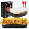 image9x13 Heavy Duty Aluminum Pans with Lids 10 Set 95 lb Extra Thick Blackgold Aluminum Foil Pans for Cooking Heating Meal Prep Storage Freezer and Takeout