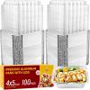 imageKatbite 100 Count 1 Lb16 Oz Aluminum Pans 5quot X 4quot Mini Aluminum Pans With Lids Disposable Aluminum Foil Pans Small Aluminum Pans With Lids  Perfect For Catering Meal Prep Baking Freezer Safe