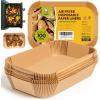 imageKatbite Air Fryer Liners Disposable  8 inch Square NonStick Airfryer Paper Liners Unbleached Parchment Paper for 5 to 8 Qt Basket Frying Baking Cooking Roasting Easy Cleanup 130pcs855Rectangle
