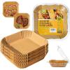 imageKatbite Air Fryer Liners Disposable  8 inch Square NonStick Airfryer Paper Liners Unbleached Parchment Paper for 5 to 8 Qt Basket Frying Baking Cooking Roasting Easy Cleanup 130pcs8Square