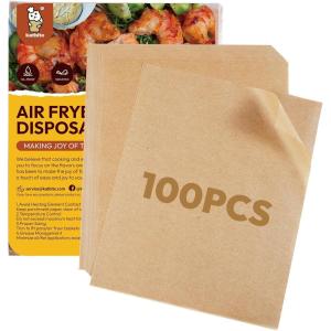 imageKatbite Air Fryer Parchment Paper Liners 180cs Airfryer Liners Disposable 9x11 Inch Perforated Parchment Paper Sheets Basket Liner Accessories For Toaster ovenAir Fryer Fit Cuisinart Ninja Foodi9x11 Inch 100 Pcs