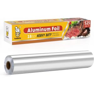 imageKatbite Aluminum Foil Heavy Duty 18 Inch Wide 25 Micron Thick Heavy Duty Foil Aluminum Roll For Catering Grilling Roasting Baking Cooking Strong Aluminum Foil Heavy Duty 18 X 500 Sqft