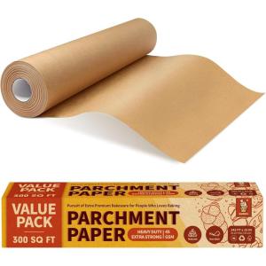 imageKatbite Unbleached Parchment Paper Roll 15in x 242ft 300 SqFt NonStick with Serrated Cutter for Baking Cooking Air Fryer15x242B