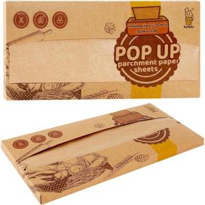imagekatbite 135Pcs 45 gsm PopUp Parchment Paper Sheets Heavy Duty ampamp Nonstick10x15 In Precut Unbleached Parchment Paper for Baking PopUp Paper Dispenser for Cooking Wrapping Spacesaving10x15inch135 PcsB