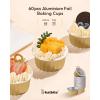 imageDisposable Ramekins with Lids  Katbite 60 Pack 5oz Aluminum Foil Cupcake Baking Cups Muffin Tins for Creme Brulee Desserts Baking  GoldGold
