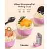 imageDisposable Ramekins with Lids  Katbite 60 Pack 5oz Aluminum Foil Cupcake Baking Cups Muffin Tins for Creme Brulee Desserts Baking  GoldPink