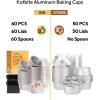 imageDisposable Ramekins with Lids  Katbite 60 Pack 5oz Aluminum Foil Cupcake Baking Cups Muffin Tins for Creme Brulee Desserts Baking  GoldSilver