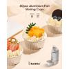 imageDisposable Ramekins with Lids  Katbite 60 Pack 5oz Aluminum Foil Cupcake Baking Cups Muffin Tins for Creme Brulee Desserts Baking  GoldSilver