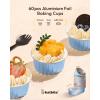 imageDisposable Ramekins with Lids  Katbite 60 Pack 5oz Aluminum Foil Cupcake Baking Cups Muffin Tins for Creme Brulee Desserts Baking  GoldSky Blue