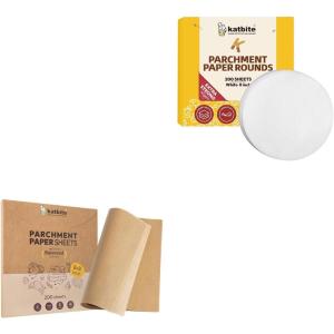 imageKatbite 200 Pcs Parchment Paper Square and Round