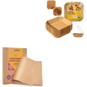 imageKatbite 200Pcs 12x16 In Unbleached Parchment Paper ampamp Square Air Fryer Liners 8 inch 130pcs