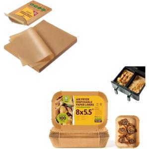 imageKatbite 200Pcs 9x13 inch Heavy Duty Unbleached Parchment Paper ampamp Katbite 100PCS Air Fryer Liners Disposable 8x55