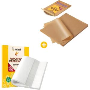 imageWhite 200Pcs 9x13quotampamp Brown Full 16x24quot 100Pcs nonStick Precut Baking Parchment Paper