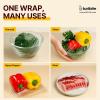 imageKatbite Plastic Wrap with Removable Slide Cutter 12inch X 1200 Square Foot Food Service Clear Film Roll Thick Enough Stronger Durable Stretch for Daily ampamp Comercial Use