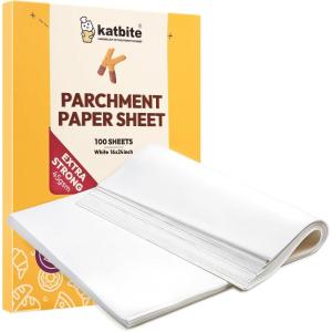 imageKatbite 16x24 inch Heavy Duty Parchment Paper Sheets 200Pcs Precut NonStick Full Parchment Sheets for Baking Cooking Grilling Frying and Steaming Full Sheet Baking Pan Liners Advanced Series16x24100