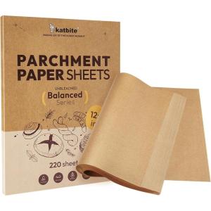 imageKatbite 440 Pcs Parchment Paper Sheets 12x16 Inches Unbleached Baking Paper NonStick for Gently Baking Precut Parchment Paper Suitable for Baking CookingAir Fryer Balanced Series12x16 Inch 220 Pcs
