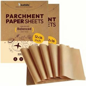 imageKatbite 440 Pcs Parchment Paper Sheets 12x16 Inches Unbleached Baking Paper NonStick for Gently Baking Precut Parchment Paper Suitable for Baking CookingAir Fryer Balanced Series12x16 Inch2202pack